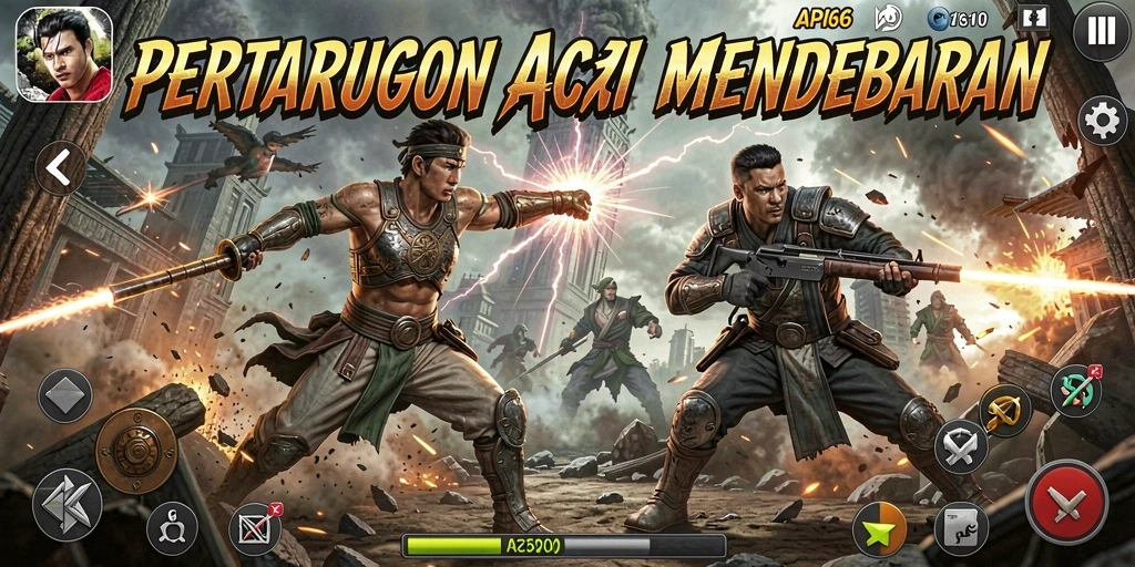 Tampilan seru gameplay API66 dengan pertarungan seru.