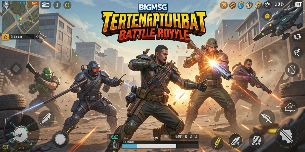Tampilan gameplay seru dari BIGMSG dalam pertempuran Battle Royale.