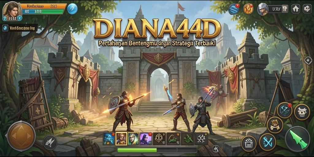 Screenshot gameplay DIANA4D menampilkan aksi menara yang seru dan taktik pertahanan yang menarik.