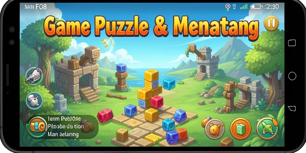 Tampilan gameplay Puzzle FO8 yang menarik dan menantang.