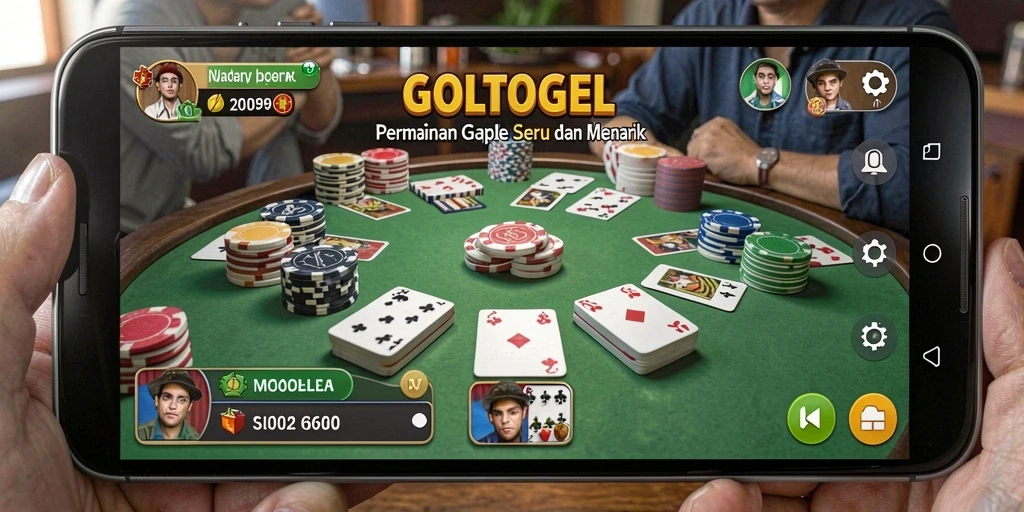 Screenshot GOLTOGEL menunjukkan pemain bersenang-senang dalam permainan Gaple.