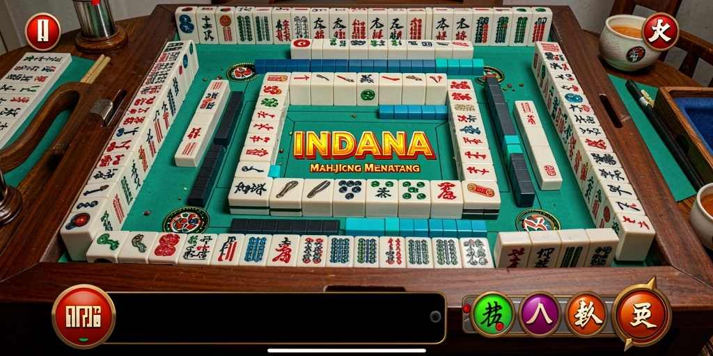 Tampilan screenshot INDAAA menampilkan gameplay Mahjong yang seru.