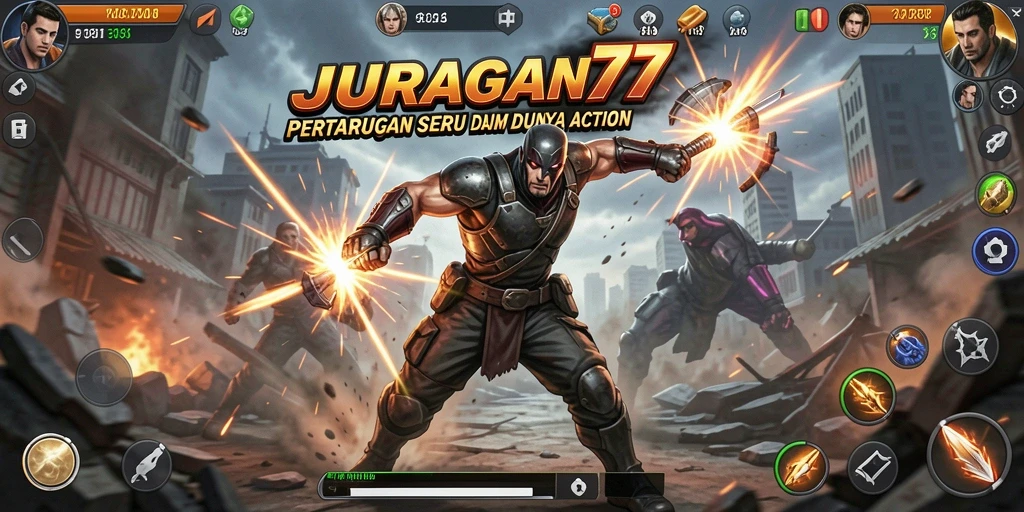 Screenshot JURAGAN77 menampilkan aksi pertarungan yang mendebarkan.