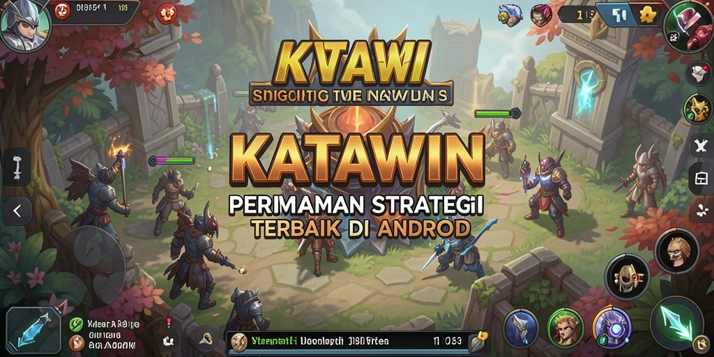 Tampilan gameplay <strong>KATAWIN</strong> yang menarik saat bertarung dan membangun kerajaan.