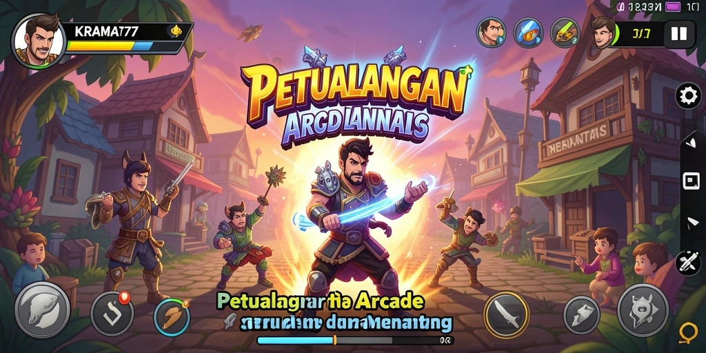 Tampilan gameplay seru KRAMAT77 dengan aksi penuh warna.