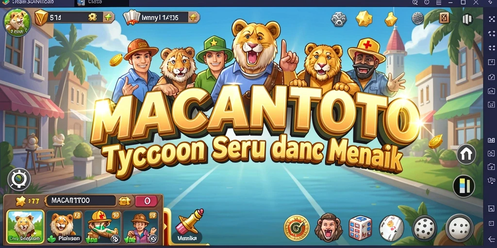 Screenshot gameplay <strong>MACANTOTO</strong> yang menunjukkan strategi manajemen bisnis.