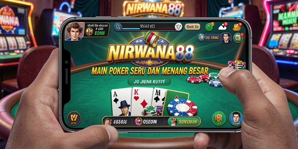 Tampilan gameplay dinamis di NIRWANA88 dengan pengalaman Poker yang mendebarkan.