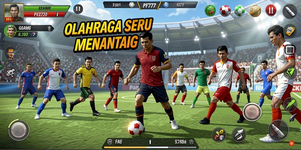 Tangkapan layar utama PF777 menunjukkan keseruan gameplay olahraga.