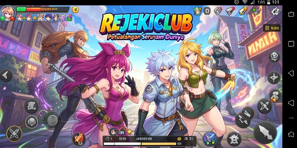 Tampilan gameplay seru dari REJEKICLUB dengan karakter Anime yang menawan.