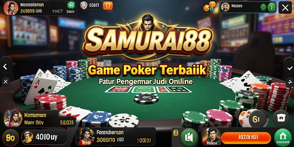 Tampilan aksi permainan Poker di SAMURAI88 yang seru