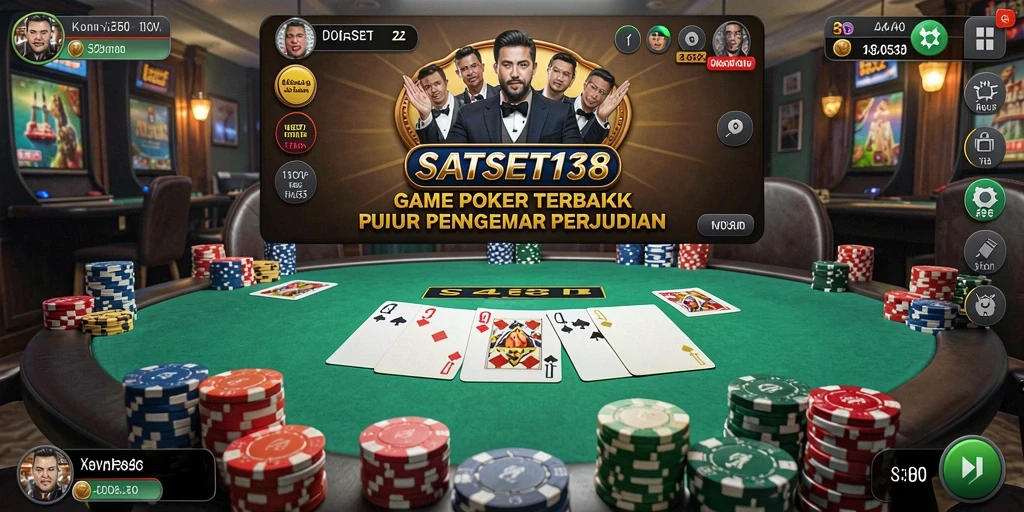 Tampilan gameplay Poker yang seru di SATSET138.