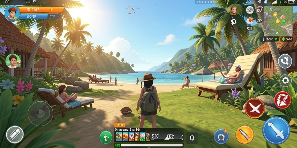Screenshot gameplay SD107 yang penuh warna dan menghibur.