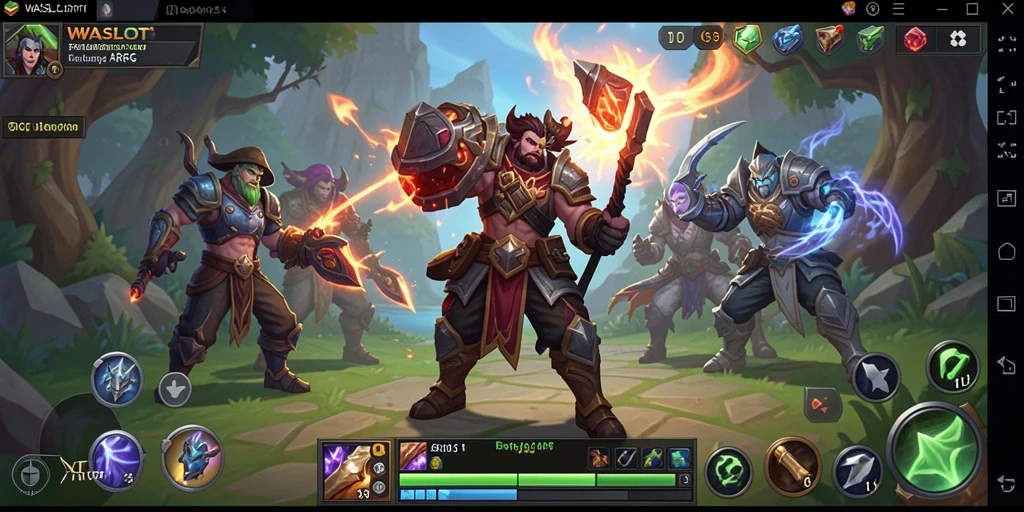 Screenshot gameplay WASLOT dengan aksi pertempuran seru dan grafis menakjubkan.